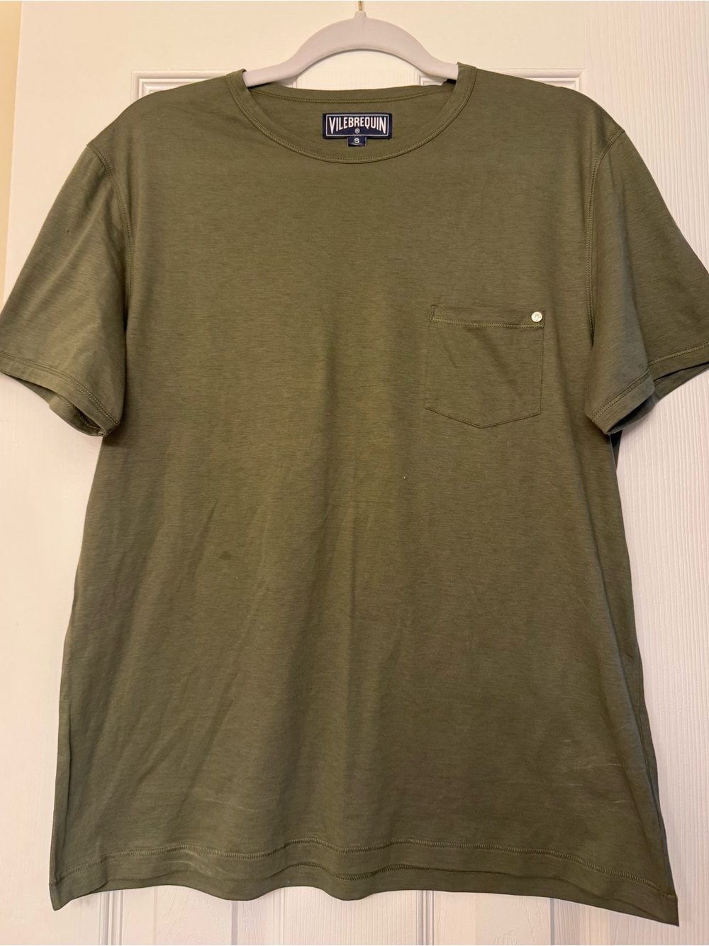 Vilebrequin Olive Green Short Sleeve Pocket T-Shirt